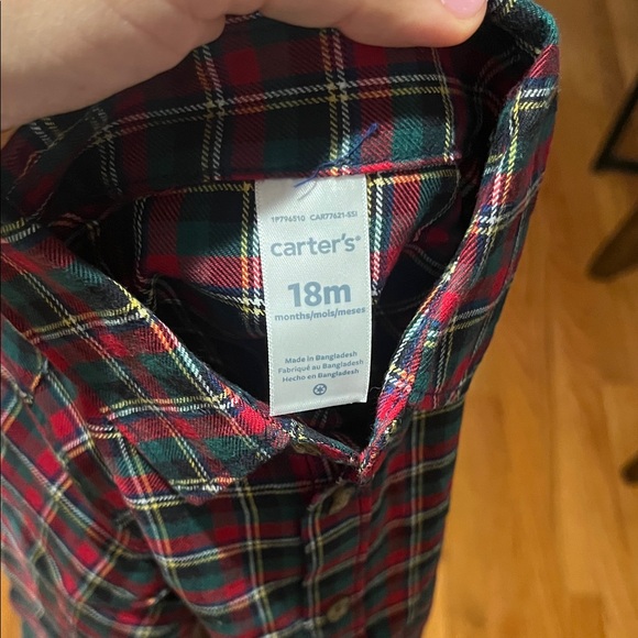Carter's Red and Black Plaid Button Down Shirt - Picture 4 of 4